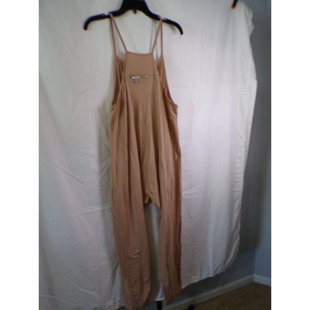 Women's Light Coffee Jumpsuit D4E361 Size M Spaghetti Strap Romper